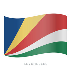 Seychelles waving flag vector icon. Vector illustration isolated on white.