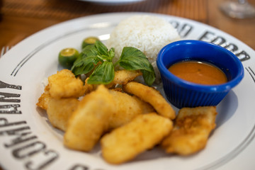Fried squid with rice