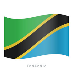 Tanzania waving flag vector icon. Vector illustration isolated on white.