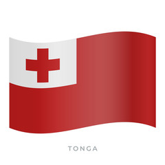 Obraz premium Tonga waving flag vector icon. Vector illustration isolated on white.