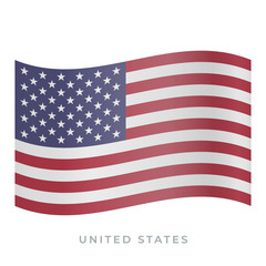 United States waving flag vector icon. Vector illustration isolated on white.