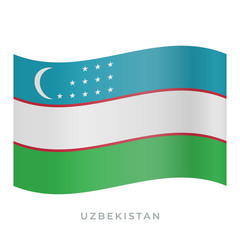 Uzbekistan waving flag vector icon. Vector illustration isolated on white.