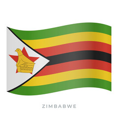 Zimbabwe waving flag vector icon. Vector illustration isolated on white.