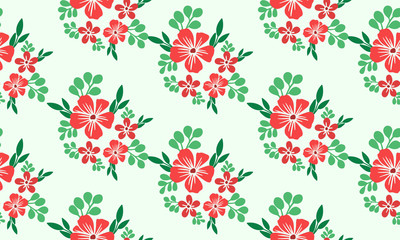 Fototapeta na wymiar Christmas floral elegant pattern design, and red flower seamless background.