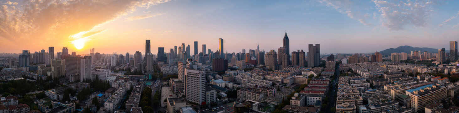 Panoramic View of Skyline of Nanjing City at Sunset © SN