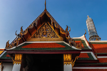 A beautiful view of Grand Palace in Bangkok, Thailand.