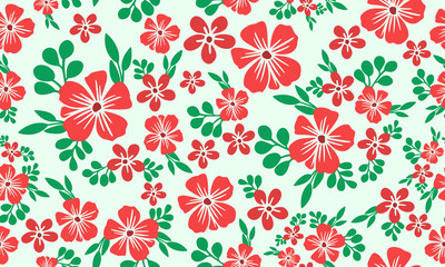 Christmas floral unique pattern decoration and red flower perfect blooms.