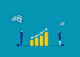 business analyst graph market stock for investment vector