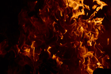 Fire on a black background