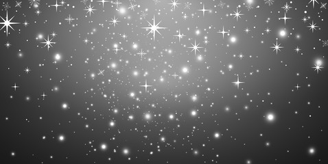Falling stars effect. Stardust on a transparent background. Vector illustration