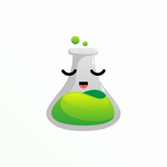 laboratory bottle mascot expressions design vector
