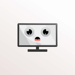 computer monitor mascot expressions design vector