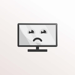 computer monitor mascot expressions design vector