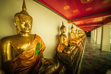 A beautiful view of Wat Pho temple in Bangkok, Thailand.