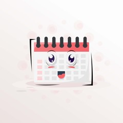 calender mascot expressions design vector