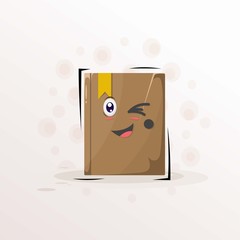 book mascot expressions design vector