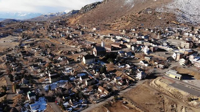 Historic Virginia City Nv Aerial Drone