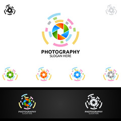 Abstract Camera Photography Logo Icon Vector Design Template