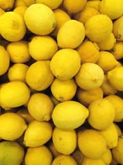 lemons patttern texture background lay in basket in market