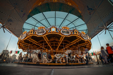 Horse carrucel amusement park