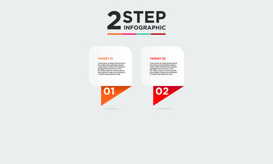 2 step infographic element. Business concept with twooptions and number, steps or processes. data visualization. Vector illustration.
