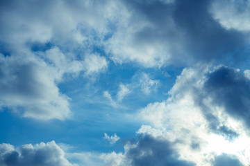 Fototapeta na wymiar White cloud on blue sky on day time for background..