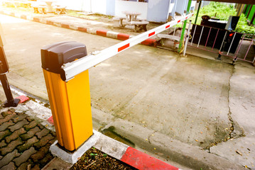 Office barrier for limiting the entrance and exit of cars.