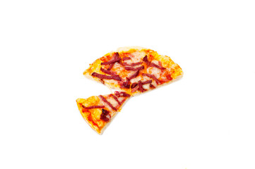 Homemade pizza with white background, design, texture