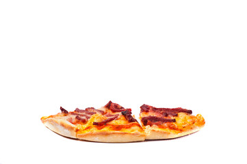 Homemade pizza with white background, design, texture
