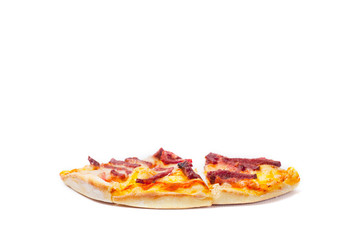 Homemade pizza with white background, design, texture