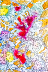 abstract floral background two faces