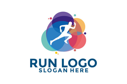 Running Man silhouette Logo Designs, Marathon logo template, run logo vector