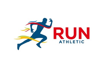 Fototapeta na wymiar Running Man silhouette Logo Designs, Marathon logo template, run logo vector