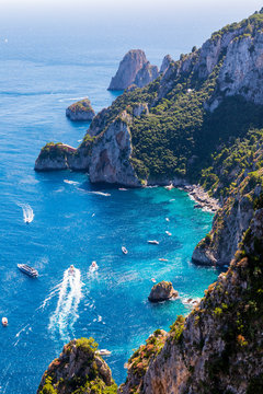 Beautiful aerial view of the Capri coast