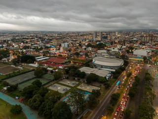 Obraz premium Beautiful aerial view of San Jose Costa Rica Sabana and Center
