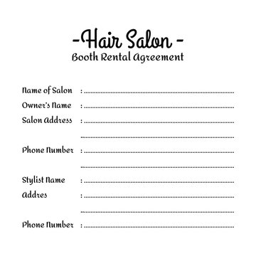 Hair salon booth rental agreement