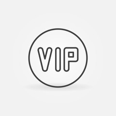 VIP Circle vector concept icon or symbol in thin line style