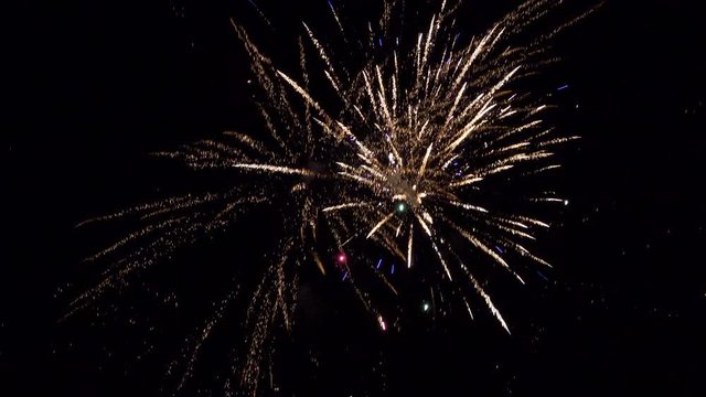 Public fireworks display in English village
