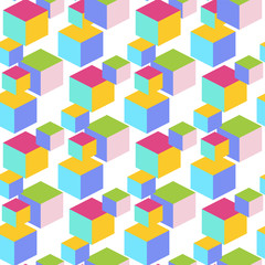 Children toy block vector seamless pattern
