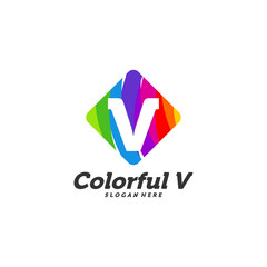 V letter colorful logo design concept. Vector design template elements for your application or corporate identity.