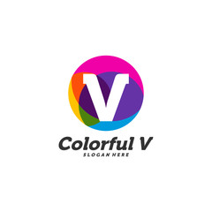 V letter colorful logo design concept. Vector design template elements for your application or corporate identity.