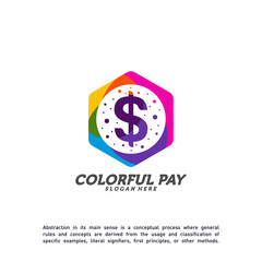 Colorful Money Logo Template Design Vector, Creative Money Logo concept