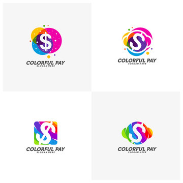 Set of Colorful Money Logo Template Design Vector, Creative Money Logo concept