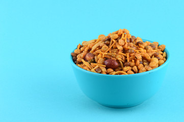 Indian Snacks : Mixture (roasted nuts with salt pepper masala, pulses, channa masala dal green...