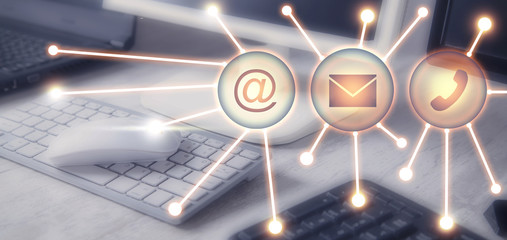 Contact symbols in the computer keyboard.