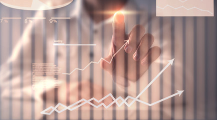 Financial chart with a growth arrows. Business, Investment
