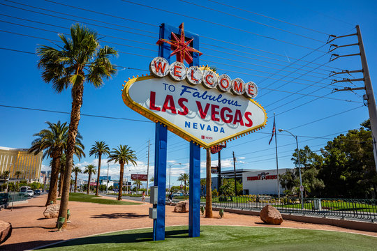 Las vegas Nevada USA. Sunny spring day, blue sky