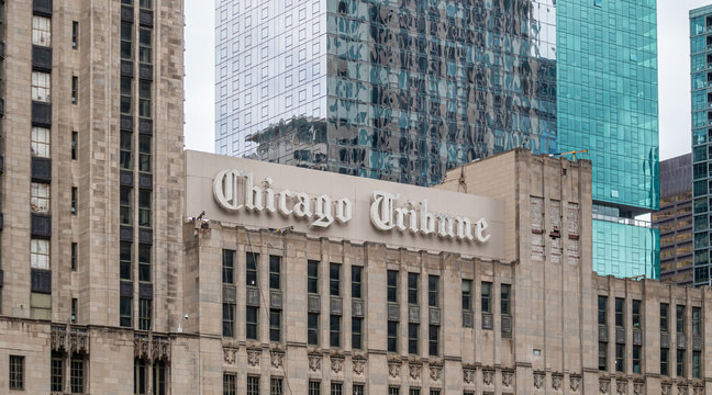 Chicago Tribune newspaper in Chicago, Illinois, US.