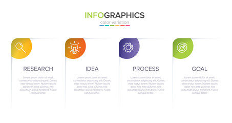 Infographic design with icons and 4 options or steps. Thin line vector. Infographics business concept. Can be used for info graphics, flow charts, presentations, web sites, banners, printed materials.