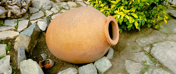 Qvevri. Traditional Georgian pottery for wine. Wine theme, Earthenware